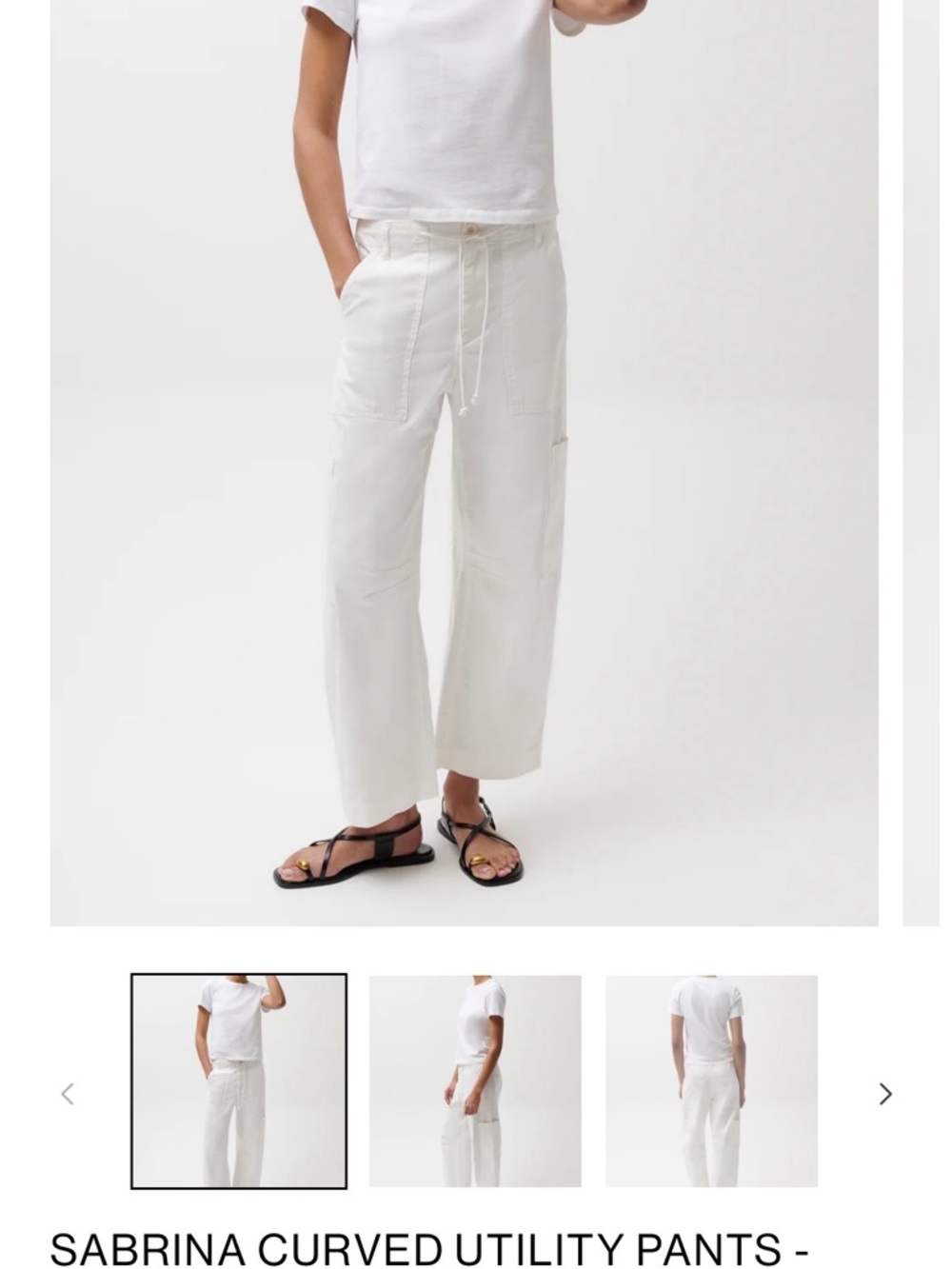Pistola, NWTs Sabrina Curved Utility pants sizes 30, perfect now pants. White